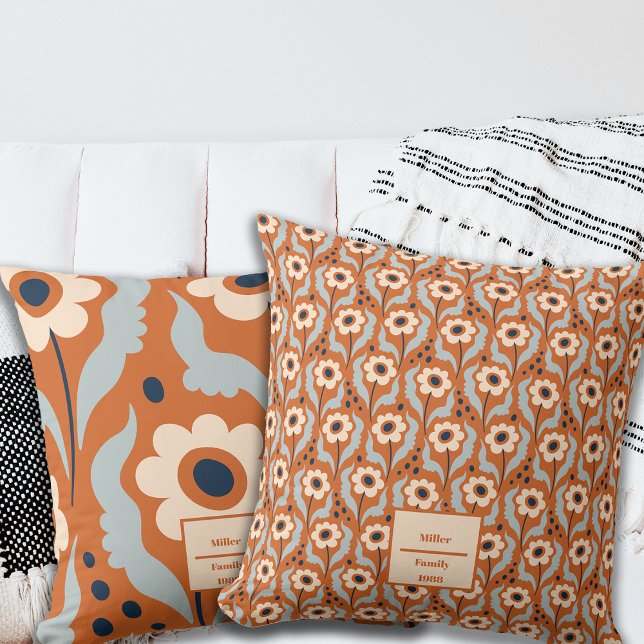 Herfst verbrande Sinaasappels eibloemen aangepaste Kussen (Creator heeft geüpload)