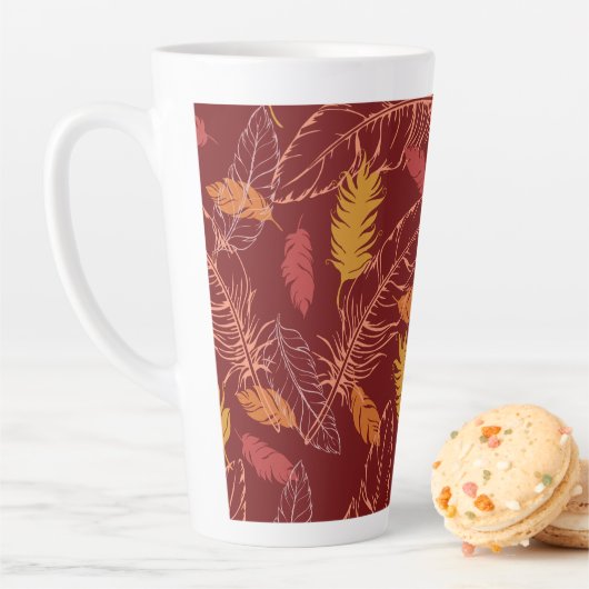 Herfst Veren Latte Mok (In situ)