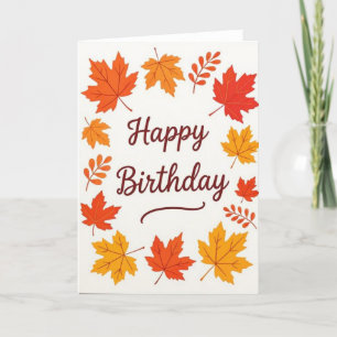 Herfst Verjaardag Kaart, Herfst Verjaardag, Herfst Feestdagen Kaart