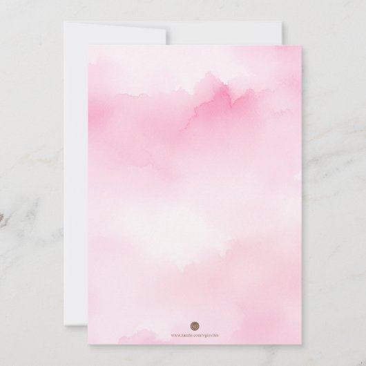 Herfst Verjaardag Uitnodiging - Roze & Sinaasappel (Achterkant)