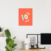 Herfst Verkoopteken, Winkelsignage, 10% korting Poster (Thuiskantoor)