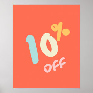 Herfst Verkoopteken, Winkelsignage, 10% korting Poster