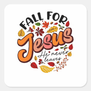 Herfst verlaat nooit de Herfst Thanksgiving Vierkante Sticker