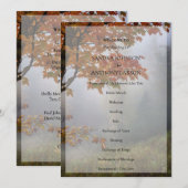 Herfst verlaat rustiek huwelijksprogramma programma (Voorkant / Achterkant)