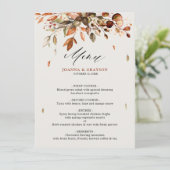 Herfst Verlaat Rustieke Country Wedding Menu Kaart (Staand voorkant)