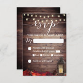 Herfst Verlaat Rustieke Lantaarn Fall Wedding RSVP (Voorkant / Achterkant)