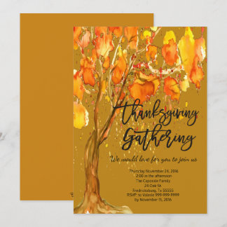 HERFST VERLAAT THANKSGIVING GATHERING KAART
