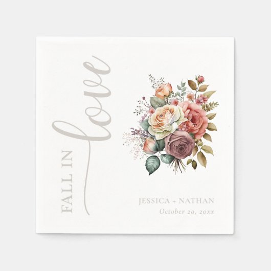 Herfst verliefd op deze bruiloft servet (Voorkant)