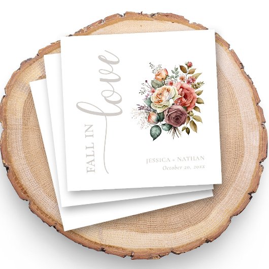 Herfst verliefd op deze bruiloft servet