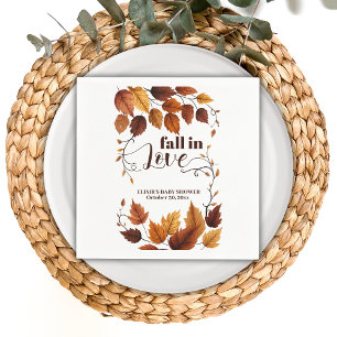Herfst verliefd op herfstbladeren Baby shower Servet