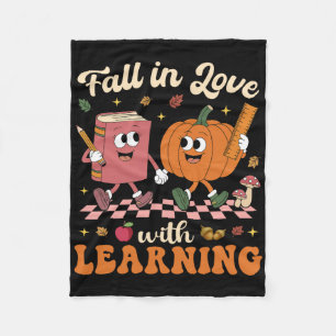 Herfst Verliefd Op Het Leren Van De Retro Hallowee Fleece Deken
