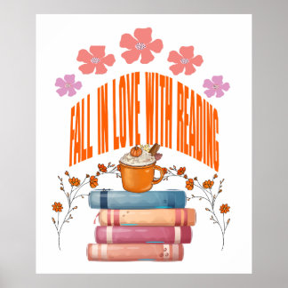 Herfst verliefd op lezen, Boekenliefhebber Poster