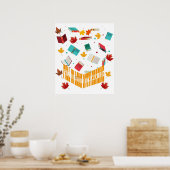 Herfst verliefd op lezen, Boekenliefhebber Poster (Keuken)
