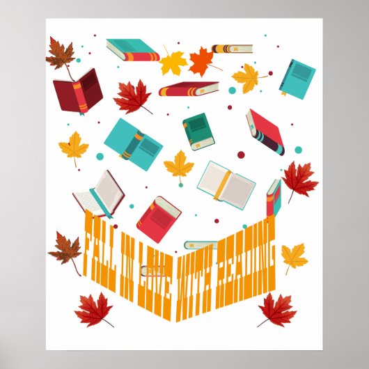 Herfst verliefd op lezen, Boekenliefhebber Poster (Voorkant)