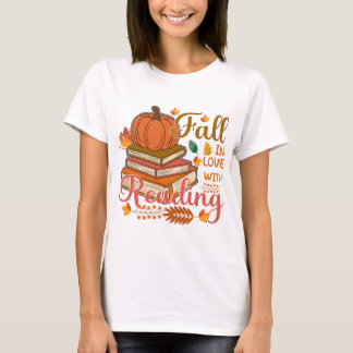 herfst verliefd op lezen t-shirt