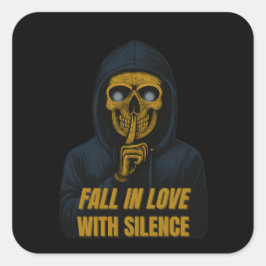 Herfst verliefd op stilte - Skeleton Hoodie Vierkante Sticker