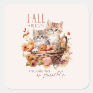 Herfst verliefd op zoveel dingen vierkante sticker