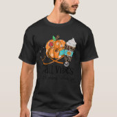Herfst Vibes and Nursing School Life Pumpkin Leopa T-shirt (Voorkant)