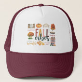 Herfst Vibes Autumn Favorieten Rustieke Waterverf Trucker Pet (Voorkant)