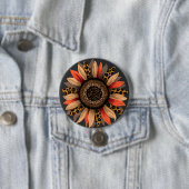 Herfst Vibes Boho Zonnebloem Herfst Ronde Button 7,6 Cm (In situ)