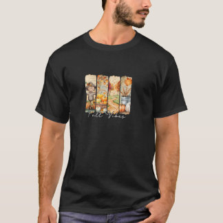 Herfst Vibes Brushstroke Herfst Oogst Scarecrow Th T-shirt
