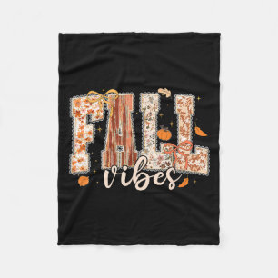 Herfst Vibes Coquette Bow Pompoen Thanksgiving Aut Fleece Deken