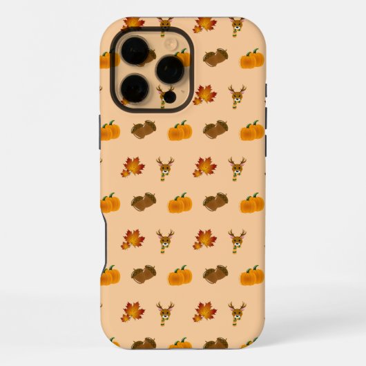 Herfst Vibes Deer Maple Leaves Pompoen eikels iPhone Hoesje (Achterkant)