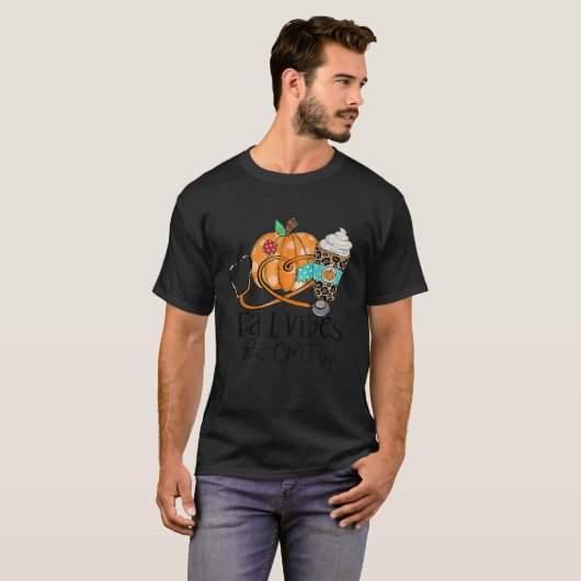 Herfst Vibes en CMT Life Pumpkin Leopard Thanksgiv T-shirt (Voorkant volledig)