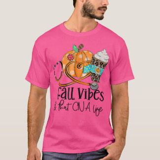 Herfst Vibes en cna Life Pumpkin Leopard Thanksgiv T-shirt