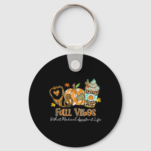Herfst vibes en dat medische instant leven stethos sleutelhanger (Voorkant)