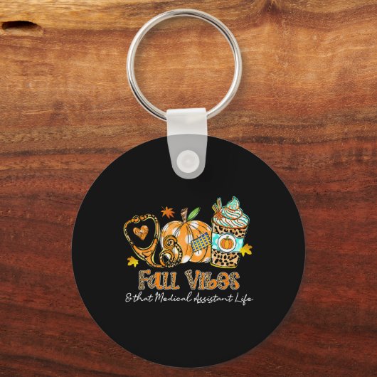 Herfst vibes en dat medische instant leven stethos sleutelhanger (Voorkant)