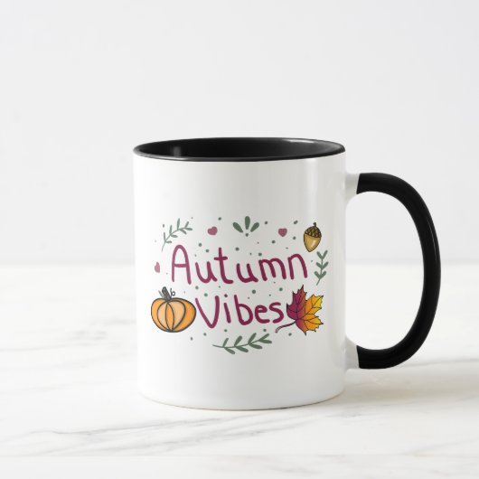 herfst Vibes Fall Leaves, pompoenen Mok (Rechts)
