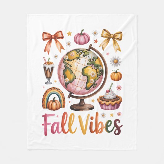 Herfst Vibes Fleece Deken (Voorkant)