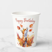 Herfst vibes Fox - Verjaardag Papieren Bekers (Voorkant)