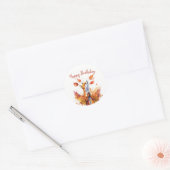 Herfst vibes Fox - Verjaardag Ronde Sticker (Envelop)