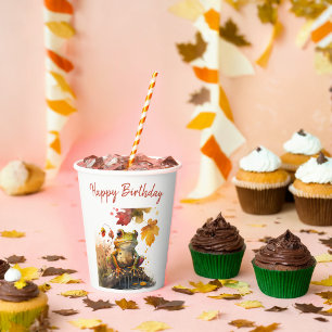 Herfst vibes Frog - Verjaardag Papieren Bekers
