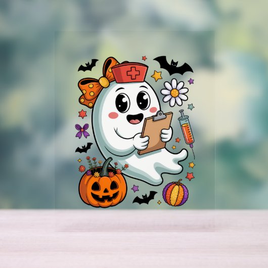 Herfst Vibes Ghost Nurse Autumn Acryl Bord (Neutraal)