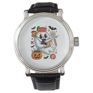 Herfst Vibes Ghost Nurse Autumn Horloge