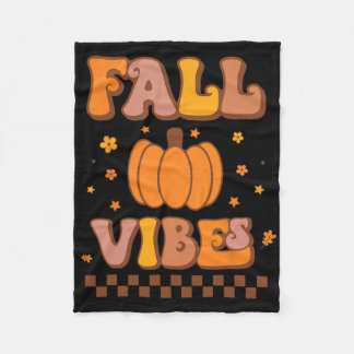 Herfst Vibes  Groovy Autumn Season Retro dan Fleece Deken