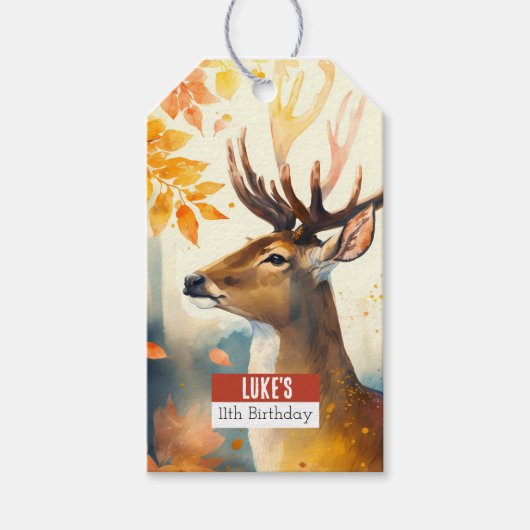 Herfst vibes Herten - Verjaardagsfeest - Cadeaulabel (Voorkant)