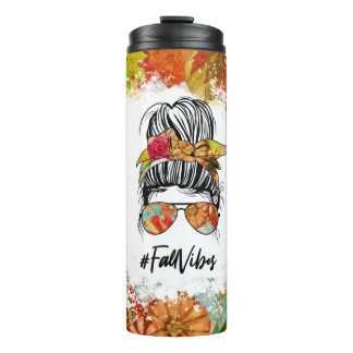 Herfst Vibes Messy Bun Thermosbeker