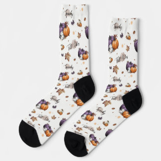 Herfst vibes naadloos patroon sokken