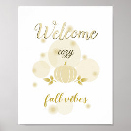 herfst vibes neutrale pompoen poster