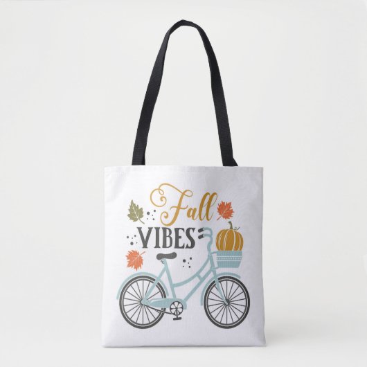 Herfst vibes op de fiets draagtas (Voorkant)