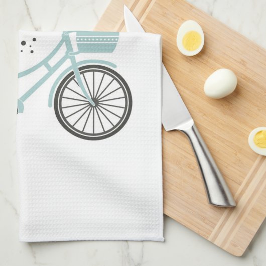 Herfst vibes op de fiets theedoek (Quarter Fold)