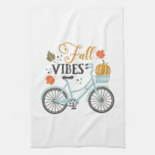 Herfst vibes op de fiets theedoek (Verticaal)