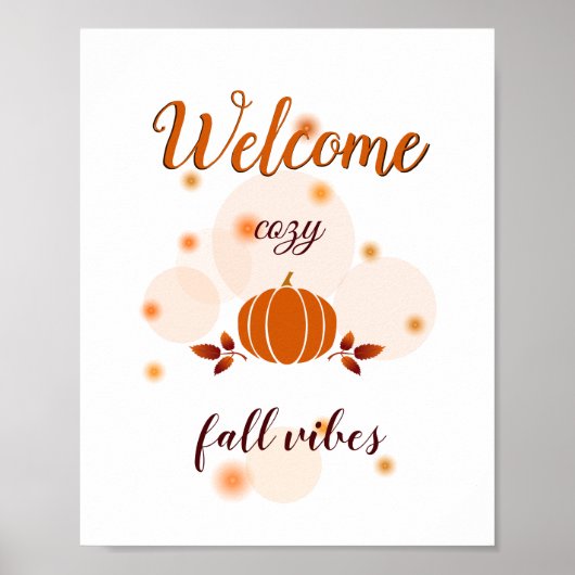 herfst vibes oranje pompoen poster (Voorkant)