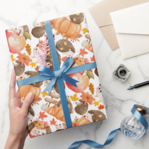 Herfst vibes patroon stekelvarken cadeaupapier