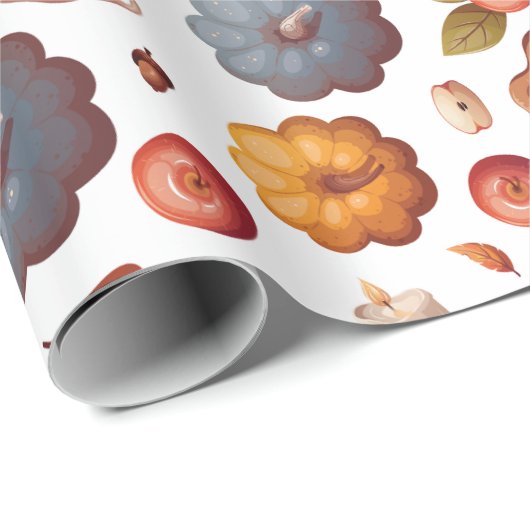 Herfst Vibes - Pompoenen, Appeltaart, Paddenstoele Cadeaupapier (Rol Hoek)