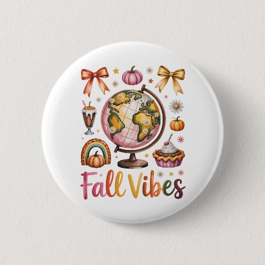 Herfst Vibes Ronde Button 5,7 Cm (Voorkant)